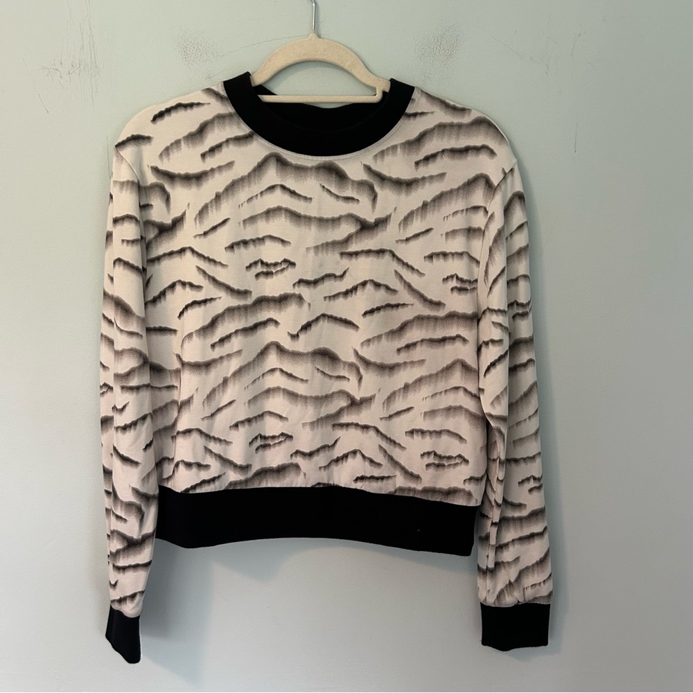 Varley Black & White Sawtelle Tiger Print Sweatshirt Size XS
